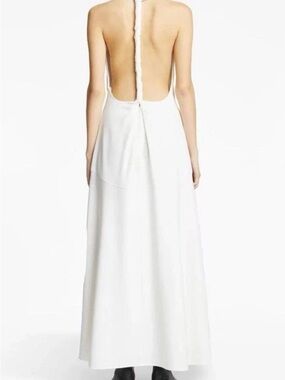 Proenza Schouler Matte Viscose Crepe Twist Back Dress 2 XS S white